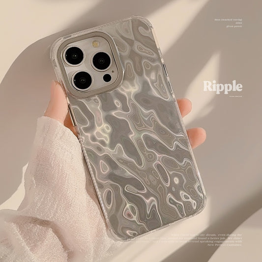 Advanced silver foil pattern suitable for iPhone 15 Pro minimalist Max Apple phone case 14 cool style 12