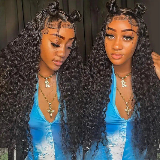 12A Brazilian Virgin Human Hair Kinky Curly Bundles With Frontal Ocean Water Wave Bundles With Frontal Bundles With Lace Closure