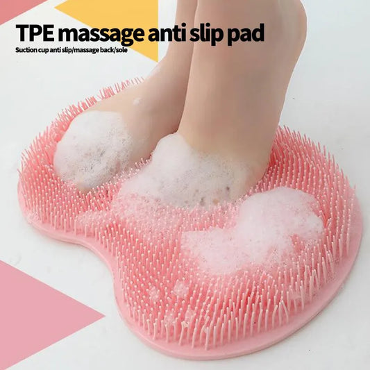 Foot Scrubbing Pad Bathroom Bath Brush Multifunctional Scrubbing Foot Massage Pad Non-slip Foot Pad Silicone Bath Brush