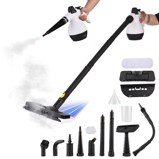 Handheld Steam Cleaner Multipurpose 1000W 3 Bar Portable High Temperature Pressurized Steam Cleaner Safety Lock 15 Accessory Kit