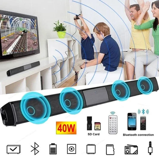 High Quality Smart Wireless Bluetooth Speaker High Power Wallmounted 40w Sound Bar Stereo Home Theater TV Strong Bass Sound Bar