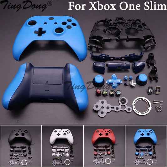 TingDong Replacement Housing Shell for Xbox One Slim  Controller Case Faceplate Cover RB LB RT LT Trigger Button Mod Kit Model