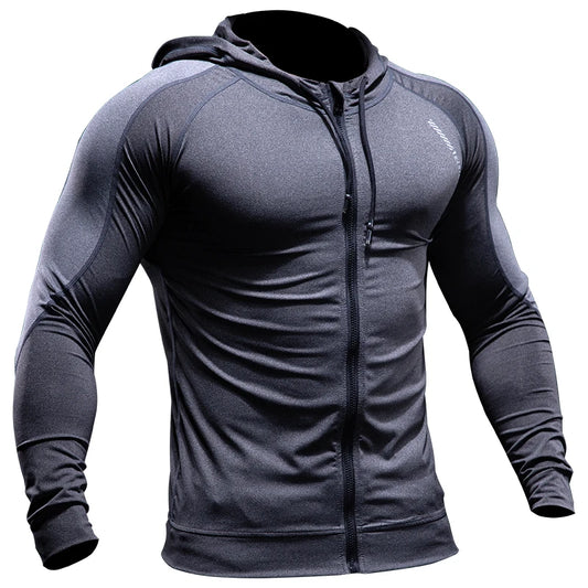 KAMB Brand Men Hoodies Sport Running Training Fitness Bodybuilding Sweatshirt Outdoor Sportswear Male Hooded Jacket Dry Fit