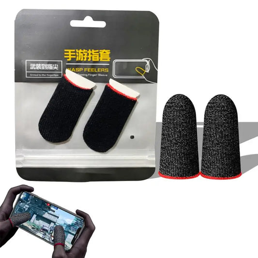 Gaming Finger Gloves Sleeves, Breathable Sweatproof Touch Screen Mobile Game Glove Silver Fibers Finger Sleeve Thin Thumb Protec