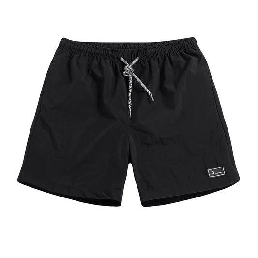 Men Drawstring Short Pants Casual Bermuda Shorts Solid Color Swim Surfing Beachwear Shorts Men's Clothing