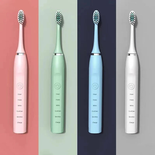 Sonic Electric Toothbrush Ultrasonic Automatic USB Rechargeable IPX7 Waterproof Toothbrush Replaceable Tooth Brush Head