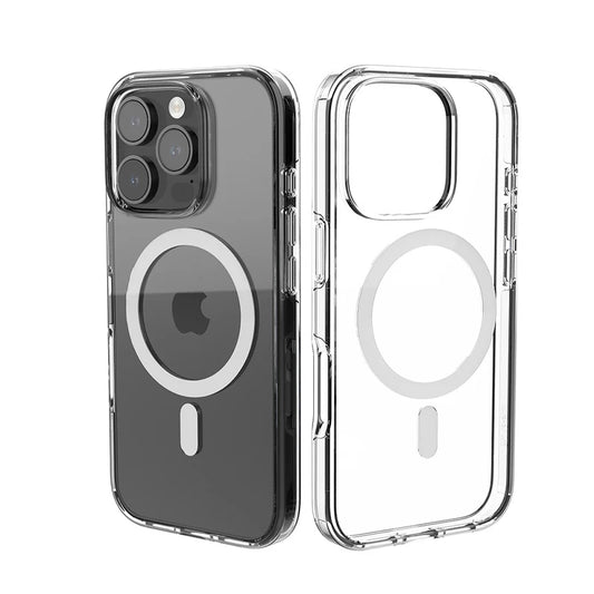 For Magsafe Magnetic Transparent Cases For iPhone 15 14 13 12 11 Pro Max X XR Max 7 8 Plus Wireless Charging Shockproof PC Cover