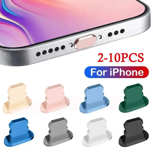 1-20pcs Metal Anti Dust Plugs Charger Dock Plug for IPhone 14 13 12 Pro Max IPad AirPods Apple Series Lightning Port Cap Covers