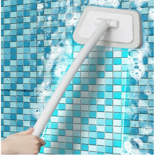 Cross Border Trapezoidal Bathtub Brush, Household Long Handle Replaceable Sponge Bathtub Brush, Floor Tile Glass Cleaning Brush